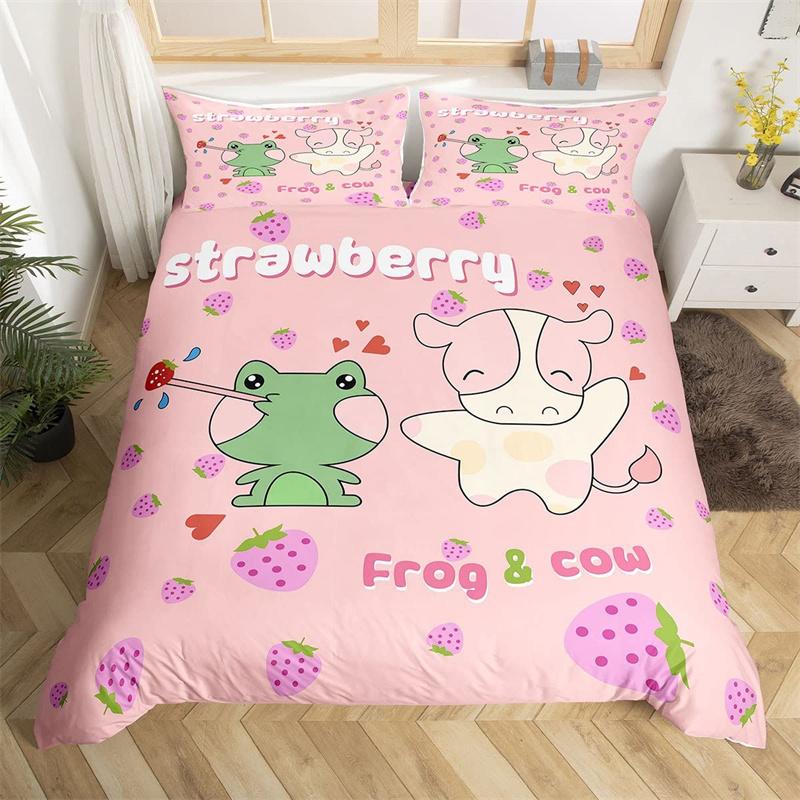 Lovely Baby Elephant Flowers Duvet Cover Set Cute Cartoon Animals Bedding Set Giraffe Quilt Cover Twin Full For Girls Boys Gift