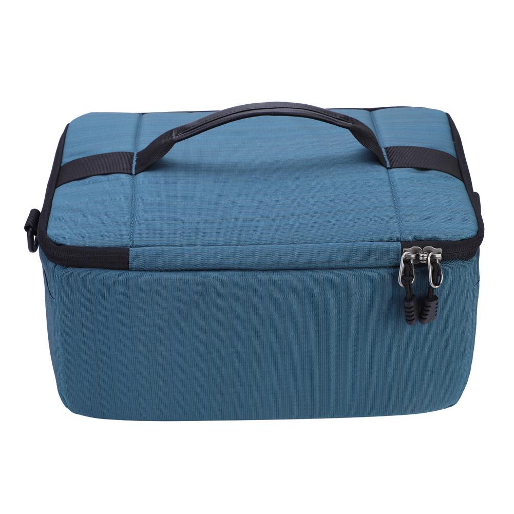 Vikbar Skyddande Insats Avdelare Handtag Kameraobjektiv Väska Fodral Påse (Blå)