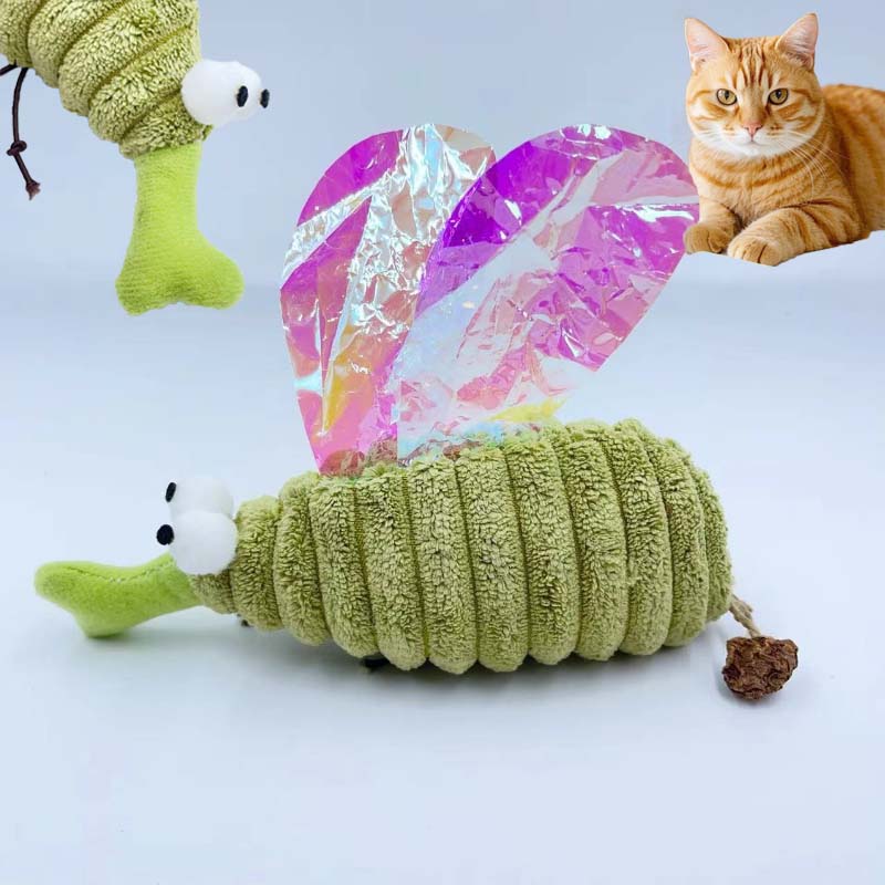 Interactive Cat Chew Catnip Toy Plush Simulated Mosquito Shape Teeth Cleaning Kitten Toy Bite-resistant Cat Toy Supplies