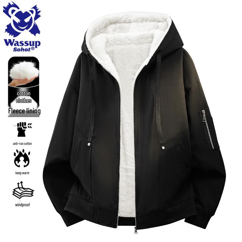 Wassup Sohot Men's Winter Fleece Lined Hooded Jacket