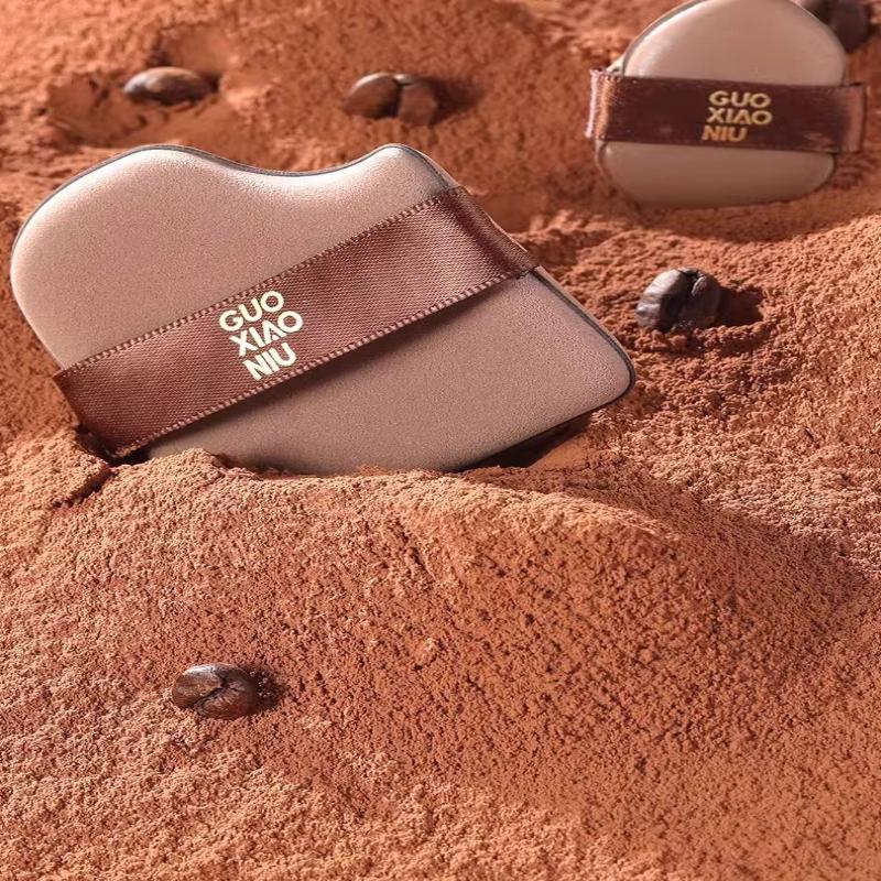 6Pcs/set Guo Xiaoniu Chocolate Puff Air Cushion Wet and Dry Setting Loose Powder Puff Mini Thumb Puff Makeup Concealer