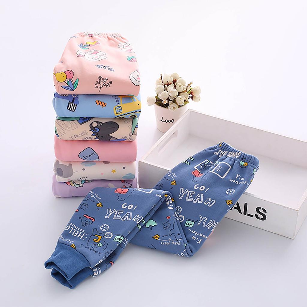 Winter Children's Fleece Johns Leggings Boys And Girls Thick Warm Pants Children's Trousers