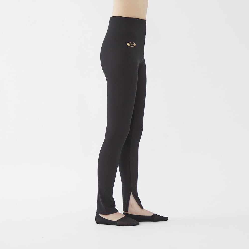 Gunze RIZAP Style Up Slit Mogul RZL102 Leggings, 10-Length, Hem, Women's, Gray,