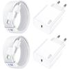 Fast Charger - Samsung - 45W - 2 USB-C Cables 1M - White - AC Adapter