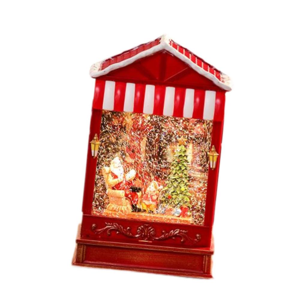 Christmas Snow Globe Glitter Christmas Lantern for Bedroom Table Living Room