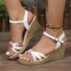 Sandali da Donna Leggeri con Zeppa Sandali Estivi da Donna con Fibbia alla Caviglia Sandali Chunky con Plateau Sandali da Spiaggia con Tacco Alto e Punta Peep Toe da Donna