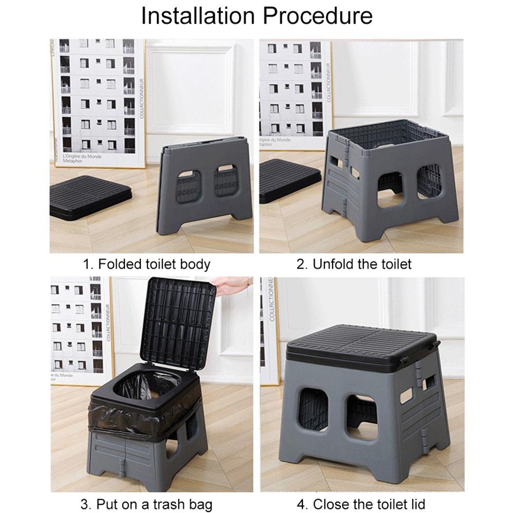 Portable Camping Toilet Seat Car Toilet Foldable Car Toilet Light Weight Folding Camp Toilet For Adults Kids Emergencies Use