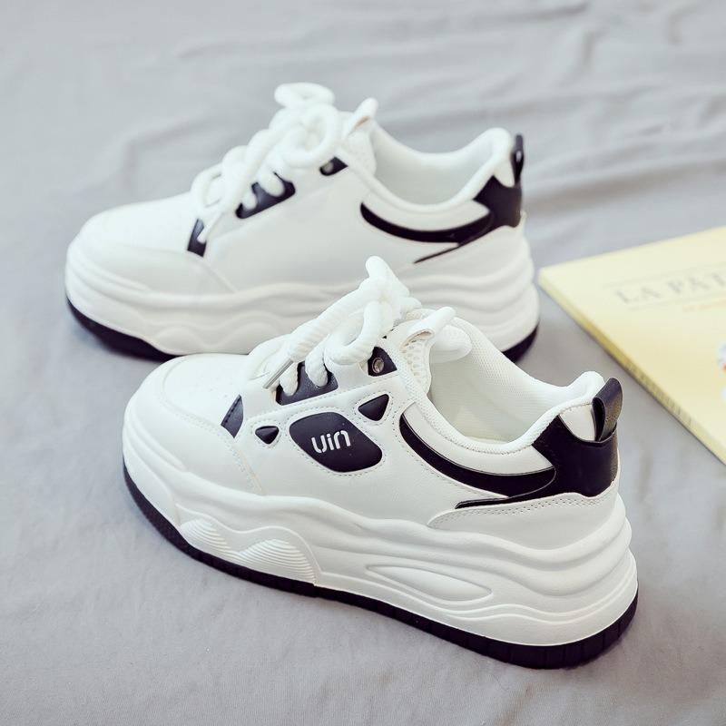 Spring new versatile women's thick-soled heightening sports and leisure little white shoes board shoes spring and autumn