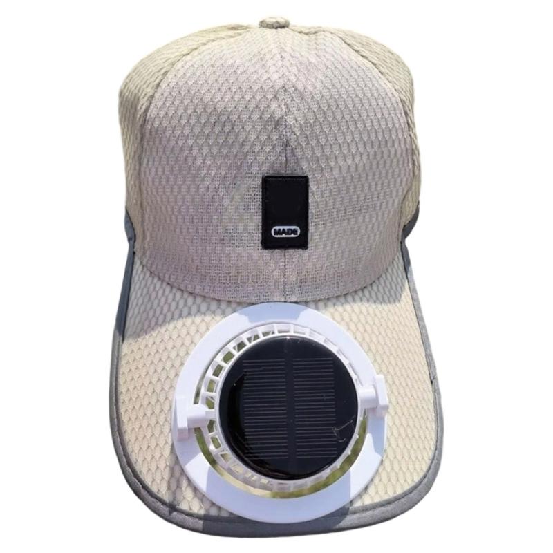 Solar Powered Cooling Fan Hat With USB Charging For Outdoor Activities 600mAh Rechargeable Adjustable Ventilated Sun Hat