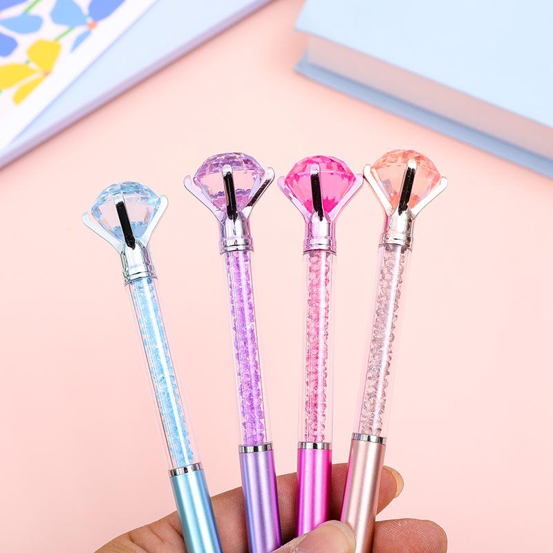 Crystal Diamond Metal Ballpoint Pen 0.7mm – Elegant Blue Signature Stationery