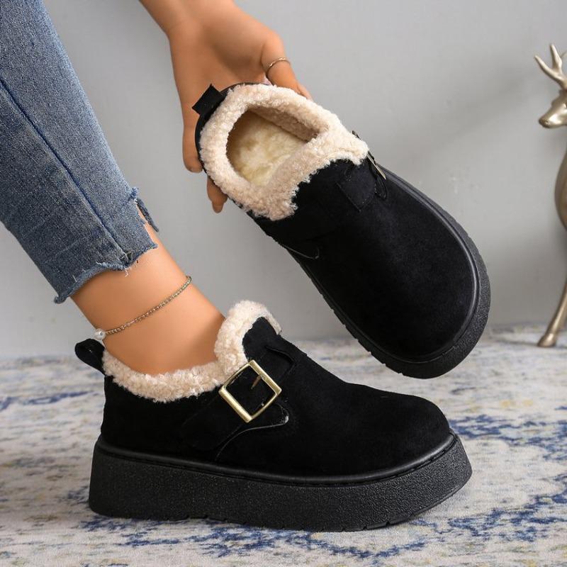Fashion Platform Cotton Shoes Women's Winter 2025 New Warm Fuzzy Snow Boots
