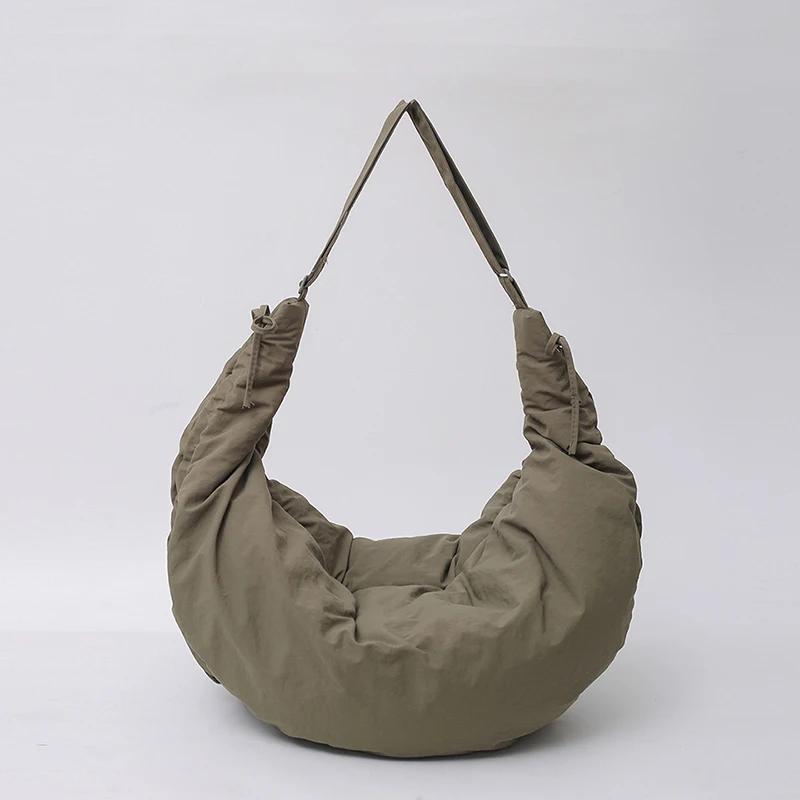 Design Nylon Big Soft Shoulder Crossbody Bag for Women 2026 Winter Trend Fashion Y2K New Underarm Bags Handbags