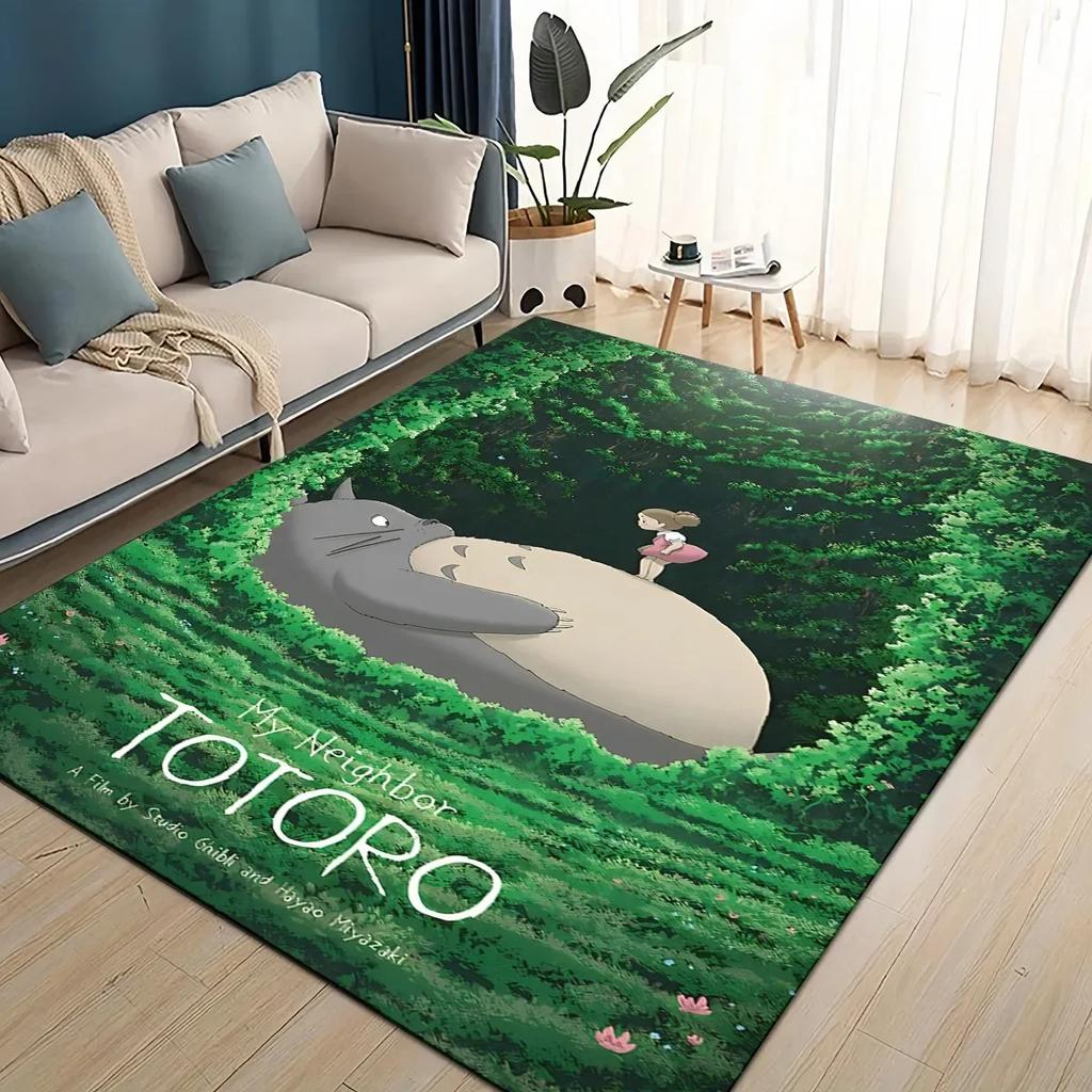 3D T-Totoros Cartoon Area Rug Large,Carpet Rug for Living Room Bedroom Sofa Doormat Decoration,kid Play Non-slip Floor Mat