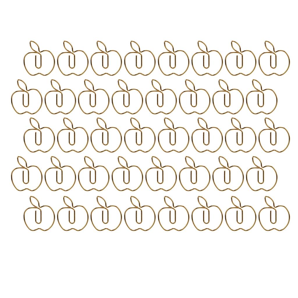 40Pcs Paper Clip Golden Apples Shape Creativity Personality Large Size Craft Paperclip for Home Offi