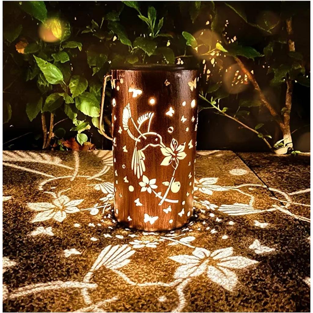 Solar Outdoor Hanging Lights, Dragonfly Hollow Decorative Lights, IP65 Waterproof Courtyard LED Garden Lights, Exquisite Courtyard