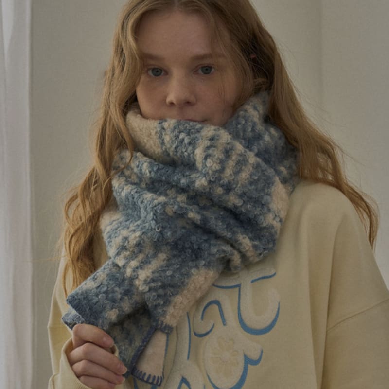 RaJu Curly Plaid Muffler_6 Color