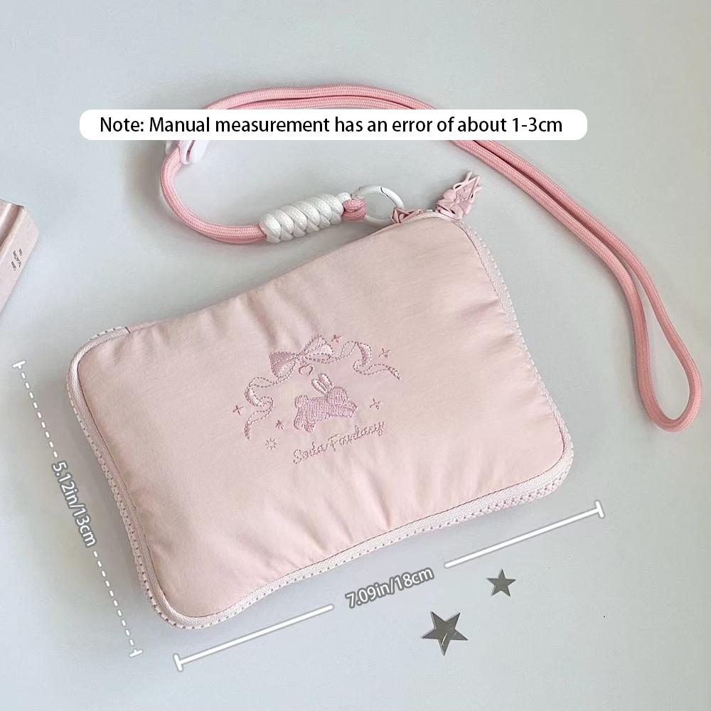 Ballet rabbit card bag, ID storage bag, neck hanging style, travel small passport holder, portable miscellaneous storage bag