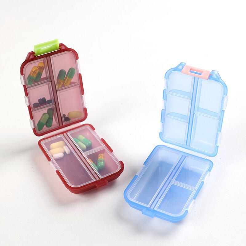 Transparent Double-Layer 8-Compartment Portable Pill Organizer