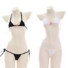 Halloween New Sexy Lingerie Mini Bikini Adult Role-playing Erotic Costume Anime Black and White Bra Women's Lingerie Set