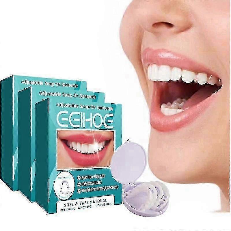 Adjustable Snap-On Denture Set 1-3pcs - Temporary Tooth Modification for Gap Filling and Cosmetic Dental Solution