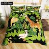 Cute Giraffe Bedding Set Full Size 3pcs with 1 Duvet Cover 2 Pillowcases Animal Bedding Set for Kids Boys Girls Room Decoration