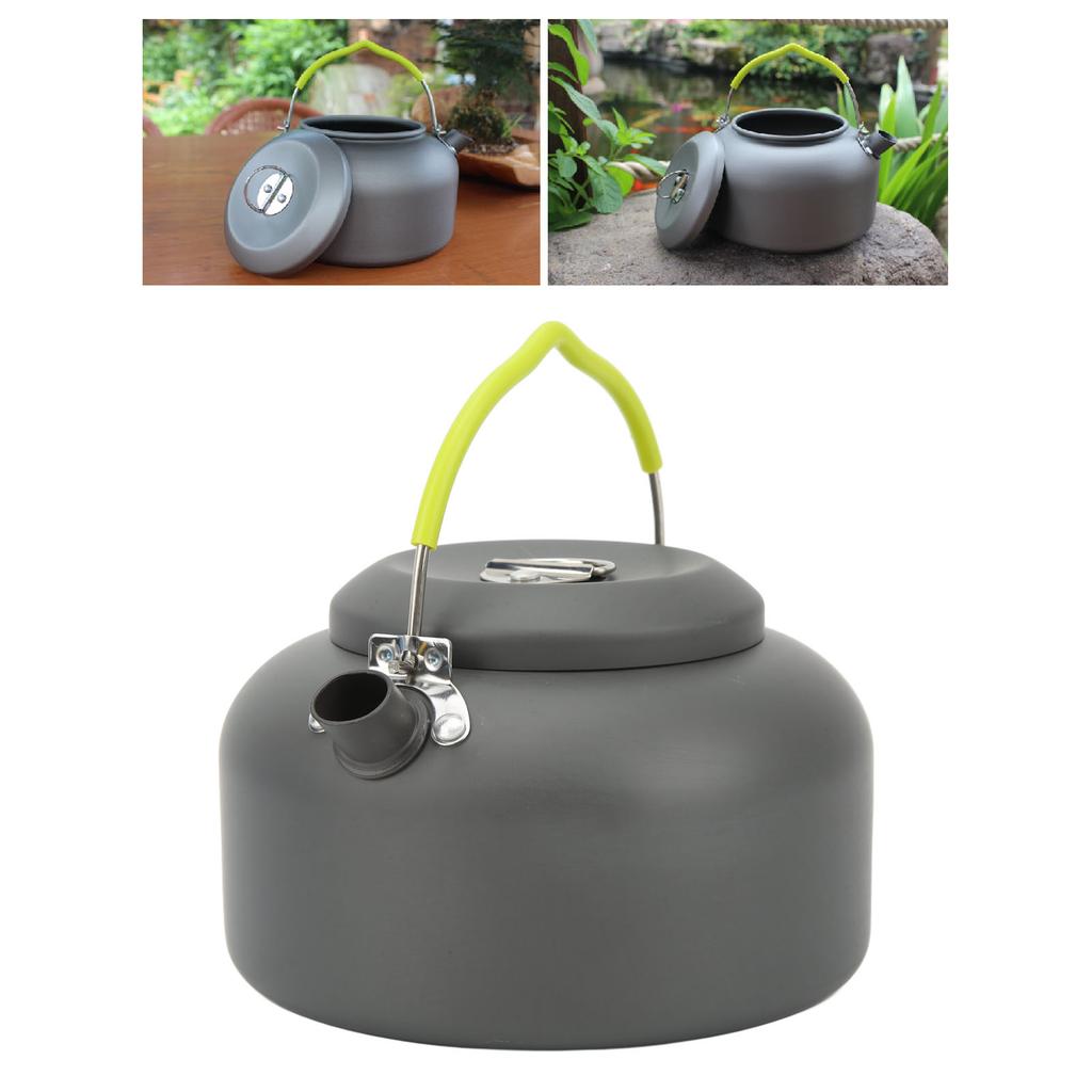 1.3L Camping Kettle Aluminum Alloy Anodizing High Temperature Resistant Heat Insulation Outdoor Tea Coffee Pot