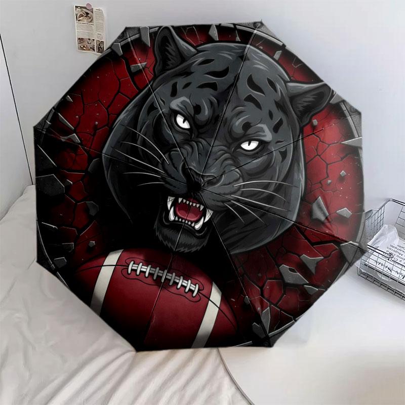 FootballAnimals Pattern Pattern New Style Umbrella, 1 Piece Automatic Folding Umbrella, Portable Travel Umbrella, Outdoor Umbrella, Birthday Gift