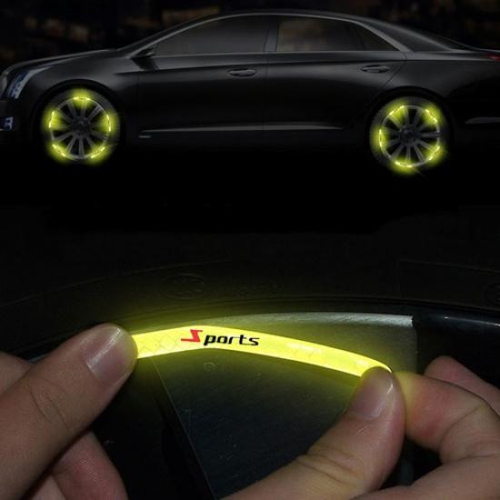 20Pcs Sports Reflective Sticker Wheel Hub Rim Stripe Decal Strip Car Accessories