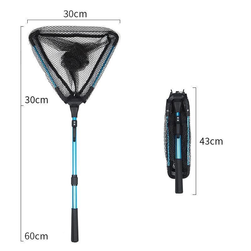 90cm/1.8m/2.1m Telescopic Landing Net Folding Fishing Pole Extending Fly Carp Course Sea Mesh Fishing Net For Fly Fishing