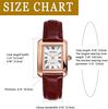 Couple's Watches, Roman numerals, analog display, square, antique design, leather strap, stylish, quartz watch, waterproof, brown, men's and women's,