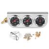 Triple Auto Gauge Set Oil Pressure Water Temp Amp Meter  2" Chrome Panel with White Face TT101324