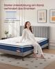 VASAGLE Mattress 140 x 200 x 20 cm Pocket Spring Gel Memory Foam Mattress Medium Firm H3 7-Zone Support Motion Isolation Breathable Cover Blue