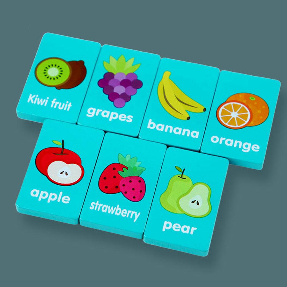 Children Hand Scratch Wooden Puzzle Toy Board Baby Farm Puzzle Fruit Toy Early For Boy Cartoon P3B7