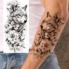 1 Blatt Schick 3D Spinne Löwe Fuchs Blumen Temporäre Tattoos Für Frauen Erwachsene Wasserdicht Langlebig Realistisch Fake Tattoo Aufkleber