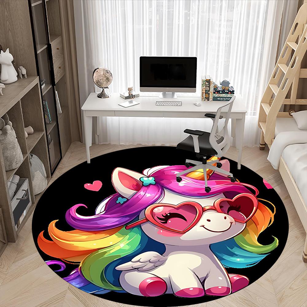 1pc My Little Pony Office Round Area Rug, Under Office Chairs Bedroom Living Room Home Decor  a1022133