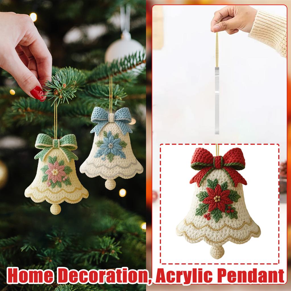 2D Christmas Bell Pendant, Christmas Tree Pendant, Home Decoration, Acrylic Pendant