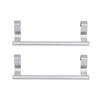 2 PCS Silver Towel Rack Punch Free Hanging Towel Holder  Home Kitchen Bathroom
