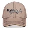Embroidered Fishbone Baseball Cap Summer Outdoor Sports Sun Protection Duckbill Hat
