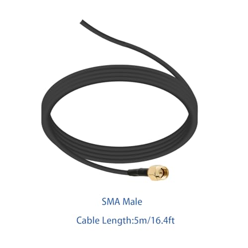 POBADY DAB DAB+ FM/AM GPS Antenna Shark Fin Car Radio Antenna Signal Amplifier with SMA-SMB-DIN Plug Connector and 5M RG174 Cable for Car Digital FM/A