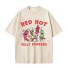 Washed Vintage Red Hot Silly Peppers Funny Meme Graphic T Shirts Men Retro Gothic Metal Rock Tshirt Mens Casual Humor Tshirts