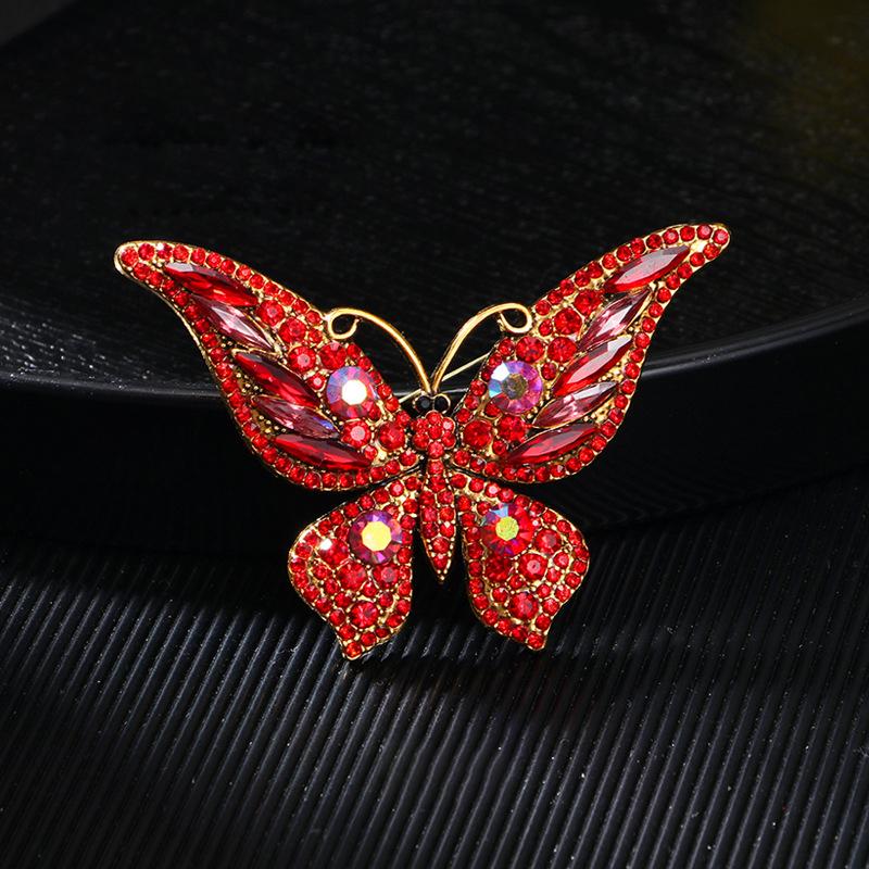 Fashion Full Zircon Butterfly Brooch For Women Luxurious Animal Corsage Pins Wedding Party Clothing Accessories Jewelry Gifts
