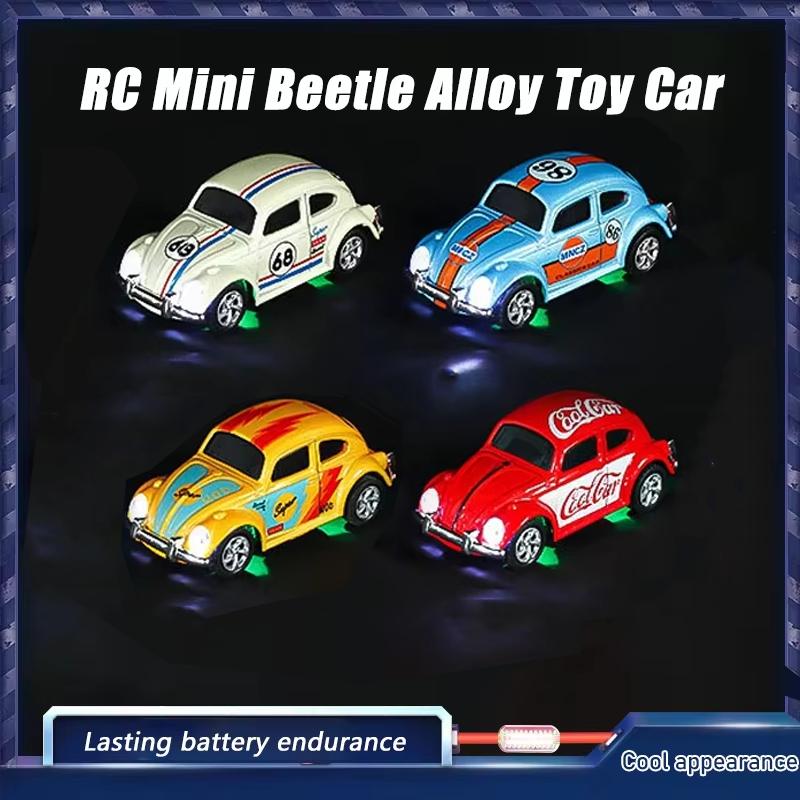 Retro Alloy Beetle Toy 1:64 Mini Car 2.4G Remote Control Long Battery Life Wireless Car Kids Gift Ideal For Home And Outdoor Toy