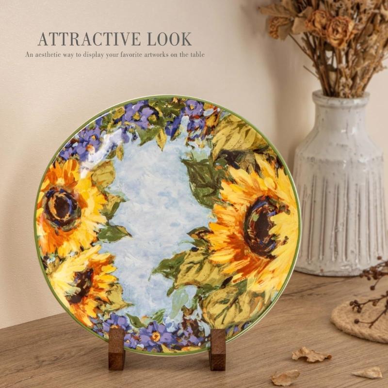 Supporto per Piatto in Legno Robusto per Decorazione della Casa Cavalletti da Esposizione per Mostrare Opere d'Arte Foto e Oggetti Decorativi Uso Quotidiano