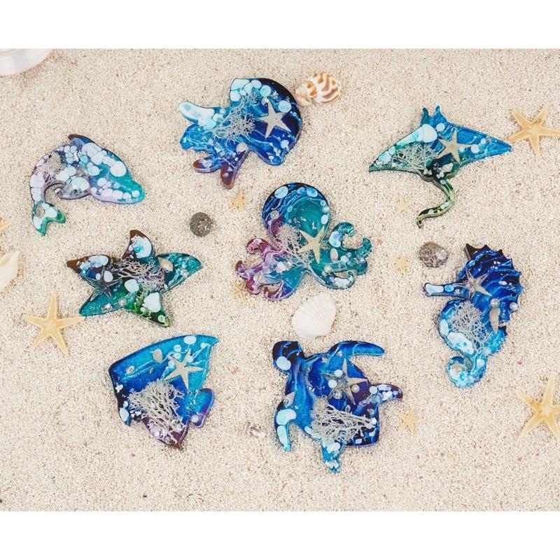 Animal Silicone Resin Mold,Starfish Epoxy Resin Casting Mold for DIY Craft Pendant Jewelry Making Keychain Silicone Mold