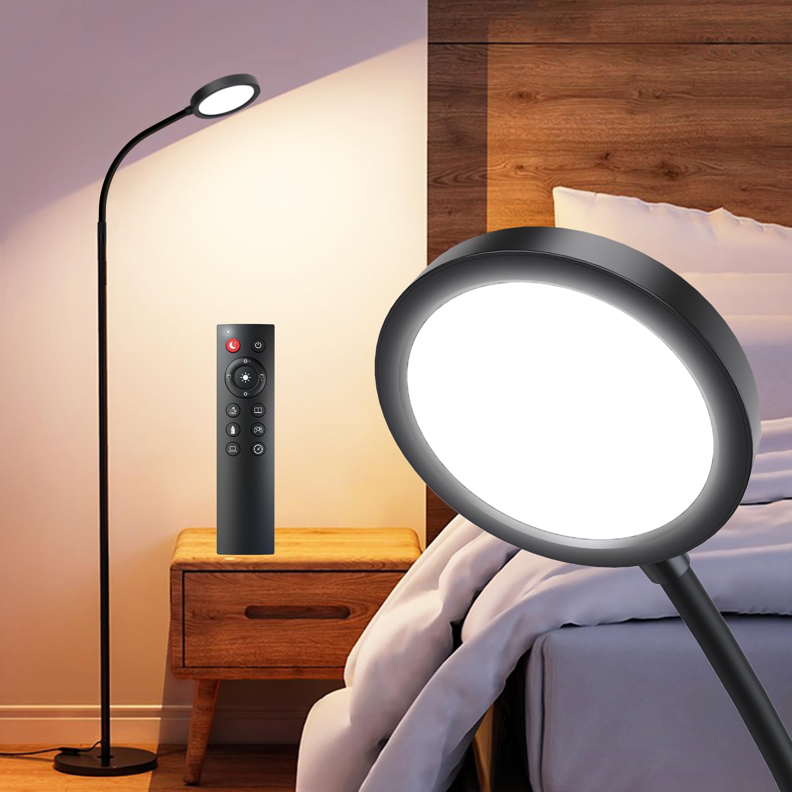 

BeaNet LED Floor Lamp [Wireless Remote Control, Touch Switch, Dimmable and Color Adjustable], Easy Assembly, PSE Certified, Energy-Saving,