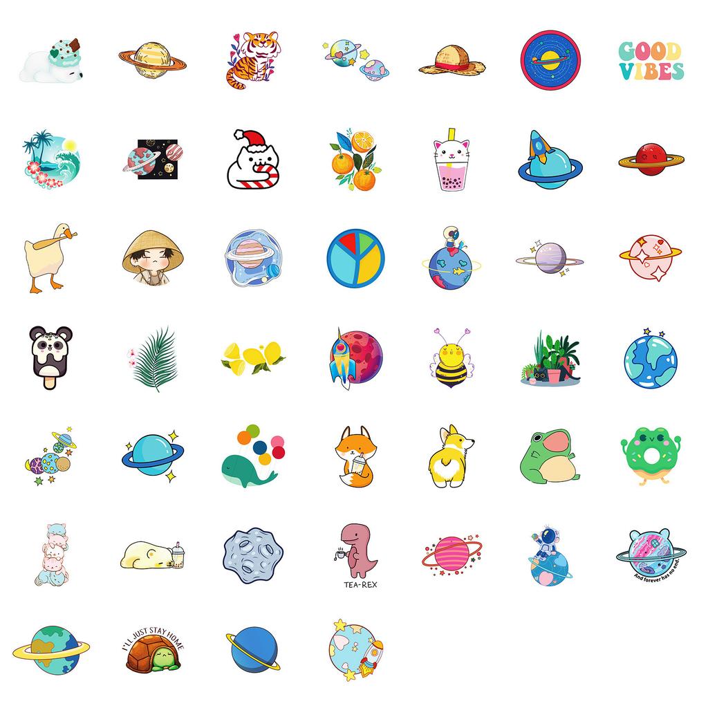100 Ins Small Size 4CM Graffiti Stickers Cartoon Hand-painted Stickers Waterproof Decoration