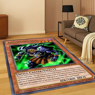 Anime Yu-Gi-Oh Monster Card Cartoon Carpet Rug for Bedroom Living Room Sofa Doormat Home Decor,Kid Game Area Rug Non-slip Gift