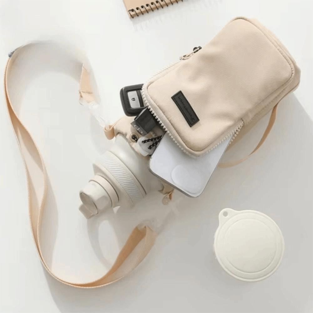 Adjustable Shoulder Strap Portable Cup Sleeve Insulated Protective Cover  Gym