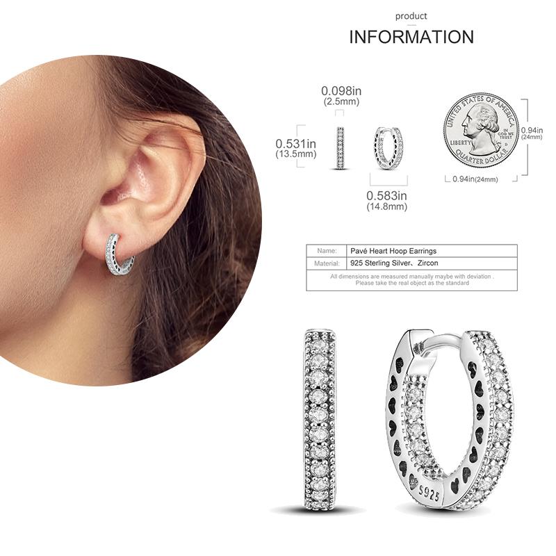 NEW Round Original CZ Hoop Earrings Heart U Shape Moon Star Unicorn Earring for Women Party Engagement Jewelry Gift