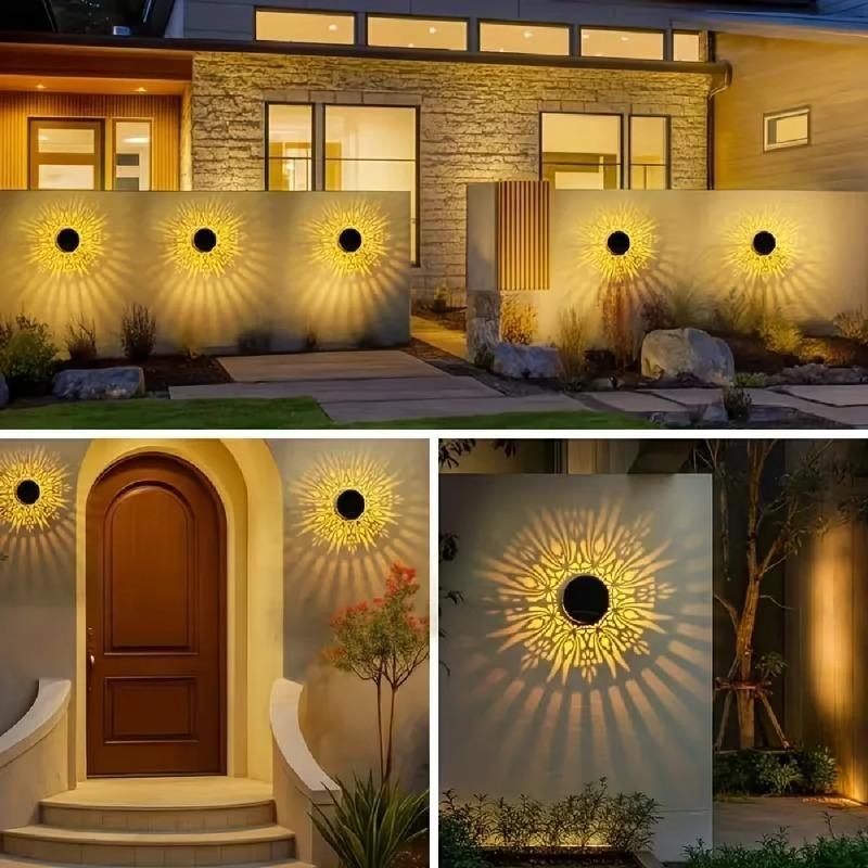 Lanterna da Parete Peonia Solare Datura, Luce Decorativa Impermeabile da Esterno per Giardino Patio Cortile Viale Cortile Illuminazione Paesaggistica